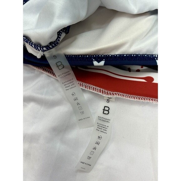 Blooming Jelly S 2pc Bikini Swimsuit Sporty Cut High Waisted American Flag NEW - Picture 11 of 13